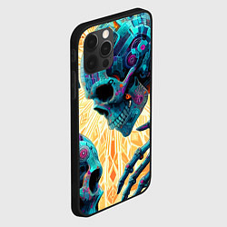 Чехол для iPhone 12 Pro Max Два скелета - нейроарт фантазия, цвет: 3D-черный — фото 2