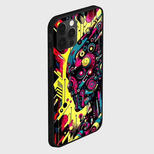 Чехол iPhone 12 Pro Max Cyber profile - ai art fantasy / 3D-Черный – фото 2