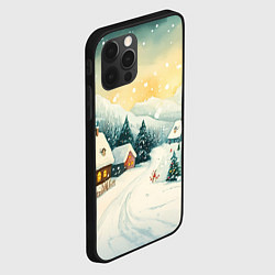 Чехол для iPhone 12 Pro Max Праздничная деревушка, цвет: 3D-черный — фото 2