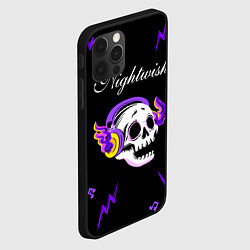 Чехол для iPhone 12 Pro Max Nightwish неоновый череп, цвет: 3D-черный — фото 2