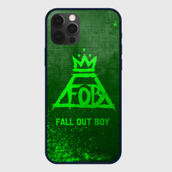 Чехол для iPhone 12 Pro Max Fall Out Boy - green gradient, цвет: 3D-черный