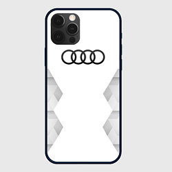 Чехол для iPhone 12 Pro Max Audi white poly, цвет: 3D-черный