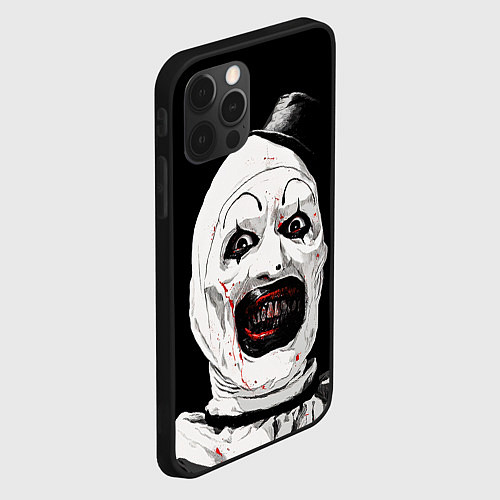 Чехол iPhone 12 Pro Max Ужасающий клоун Арт / 3D-Черный – фото 2