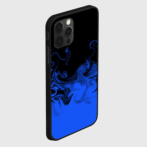 Чехол iPhone 12 Pro Max Абстрактный синий огонь / 3D-Черный – фото 2