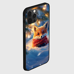 Чехол для iPhone 12 Pro Max Лисица под новогодней елкой, цвет: 3D-черный — фото 2