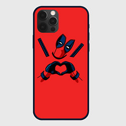 Чехол для iPhone 12 Pro Max Дэдпул - сердечко, цвет: 3D-черный
