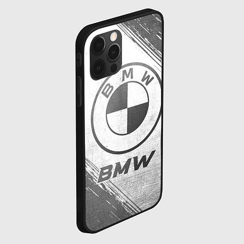 Чехол iPhone 12 Pro Max BMW - white gradient / 3D-Черный – фото 2