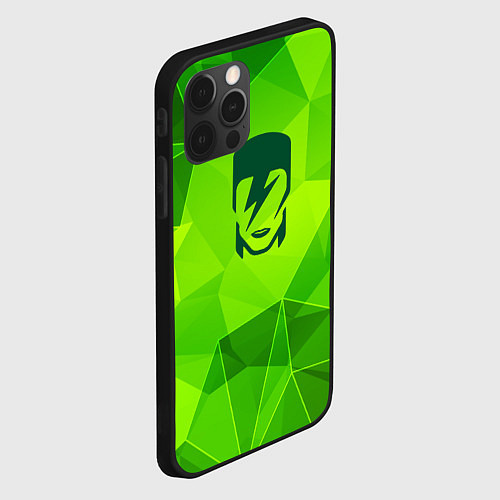 Чехол iPhone 12 Pro Max David Bowie green poly / 3D-Черный – фото 2