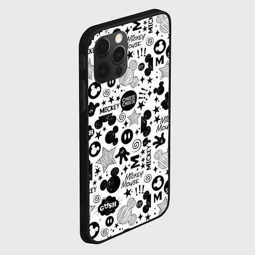 Чехол iPhone 12 Pro Max Микки Маус узор / 3D-Черный – фото 2