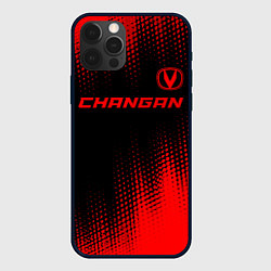 Чехол для iPhone 12 Pro Max Changan - red gradient посередине, цвет: 3D-черный
