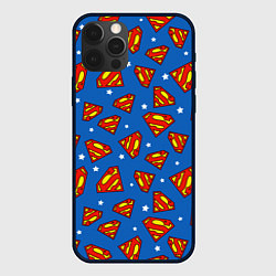 Чехол для iPhone 12 Pro Max Супермен паттерн, цвет: 3D-черный