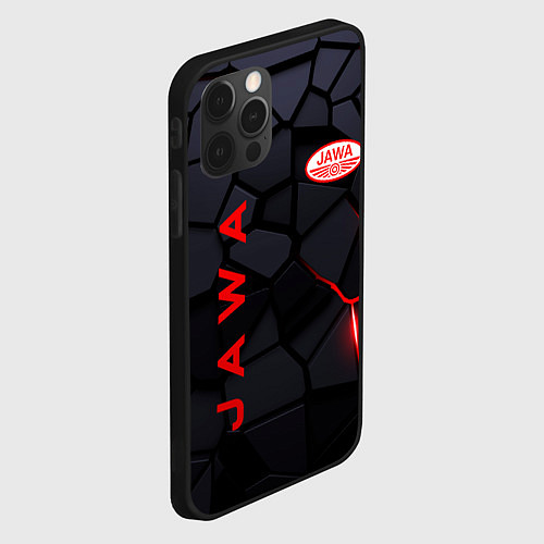 Чехол iPhone 12 Pro Max Jawa - плиты с эффектом свечения / 3D-Черный – фото 2