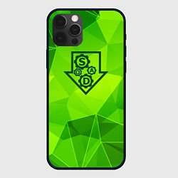 Чехол для iPhone 12 Pro Max System of a Down green poly, цвет: 3D-черный