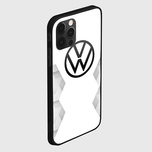 Чехол iPhone 12 Pro Max Volkswagen white poly / 3D-Черный – фото 2