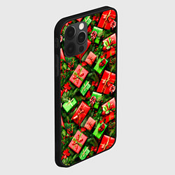Чехол для iPhone 12 Pro Max Новогодние подарки в коробках, цвет: 3D-черный — фото 2