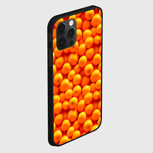 Чехол iPhone 12 Pro Max Новогодние мандаринки / 3D-Черный – фото 2
