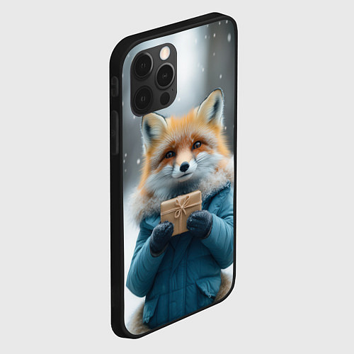 Чехол iPhone 12 Pro Max Лисица с подарком / 3D-Черный – фото 2
