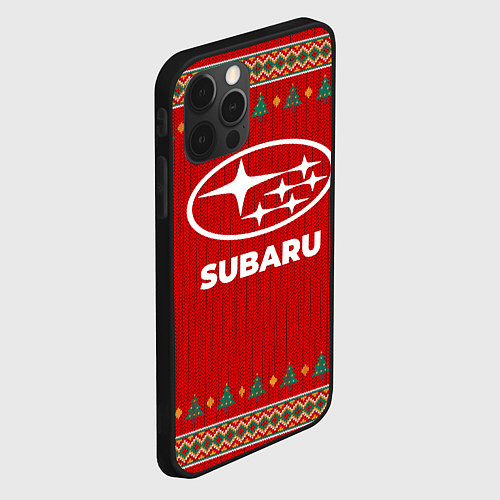 Чехол iPhone 12 Pro Max Subaru new year / 3D-Черный – фото 2