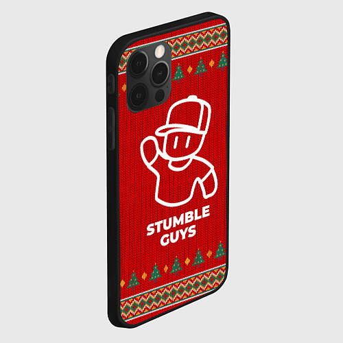 Чехол iPhone 12 Pro Max Stumble Guys new year / 3D-Черный – фото 2