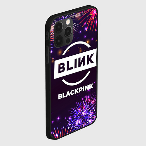 Чехол iPhone 12 Pro Max Праздничный Blackpink / 3D-Черный – фото 2