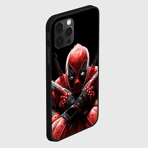 Чехол iPhone 12 Pro Max Bloody Deadpool / 3D-Черный – фото 2