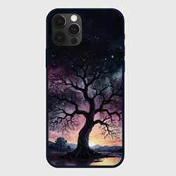 Чехол для iPhone 12 Pro Max Дерево под звездами, цвет: 3D-черный