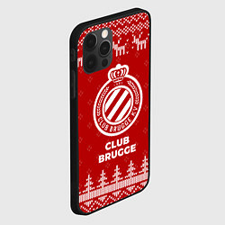 Чехол для iPhone 12 Pro Max Новогодний Club Brugge с оленями, цвет: 3D-черный — фото 2