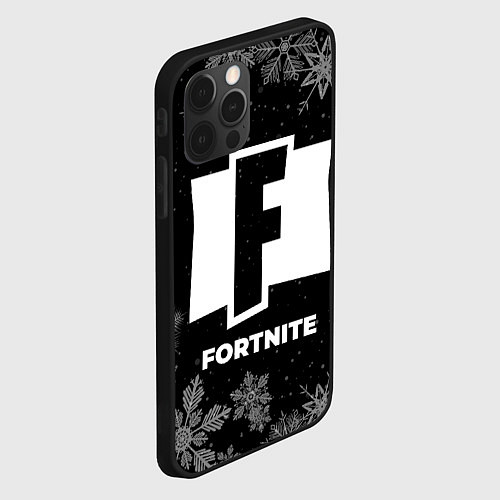 Чехол iPhone 12 Pro Max Снежный Fortnite / 3D-Черный – фото 2