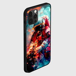Чехол для iPhone 12 Pro Max Космонавт с ёлкой в космосе, цвет: 3D-черный — фото 2