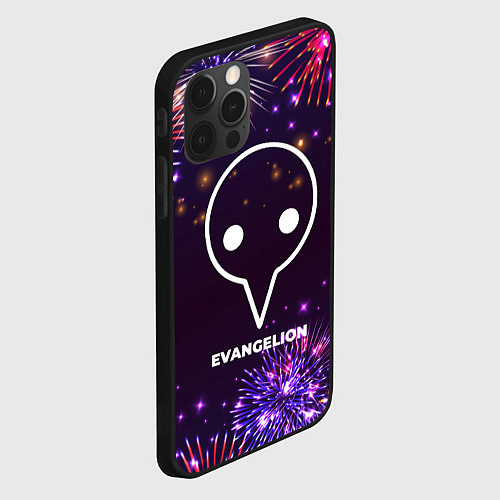 Чехол iPhone 12 Pro Max Праздничный Evangelion / 3D-Черный – фото 2