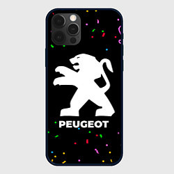 Чехол для iPhone 12 Pro Max Peugeot конфети, цвет: 3D-черный