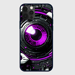 Чехол для iPhone 12 Pro Max Фиолетовая сфера киберпанк, цвет: 3D-черный