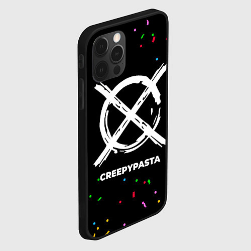 Чехол iPhone 12 Pro Max CreepyPasta конфети / 3D-Черный – фото 2