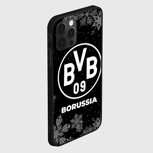 Чехол iPhone 12 Pro Max Снежный Borussia / 3D-Черный – фото 2