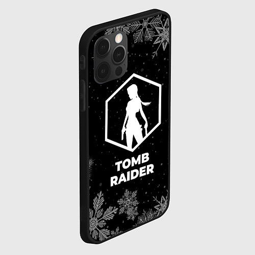 Чехол iPhone 12 Pro Max Снежный Tomb Raider / 3D-Черный – фото 2