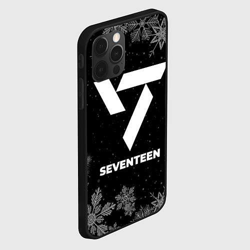Чехол iPhone 12 Pro Max Снежный Seventeen / 3D-Черный – фото 2