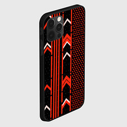 Чехол для iPhone 12 Pro Max Красные обои на чёрном фоне, цвет: 3D-черный — фото 2