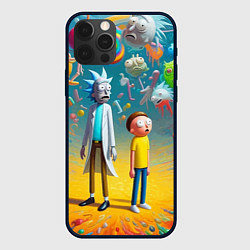 Чехол для iPhone 12 Pro Max Рик и Морти - сюрреалистическая фантазия, цвет: 3D-черный