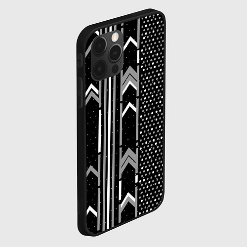 Чехол iPhone 12 Pro Max Закулисье чёрно-белое / 3D-Черный – фото 2