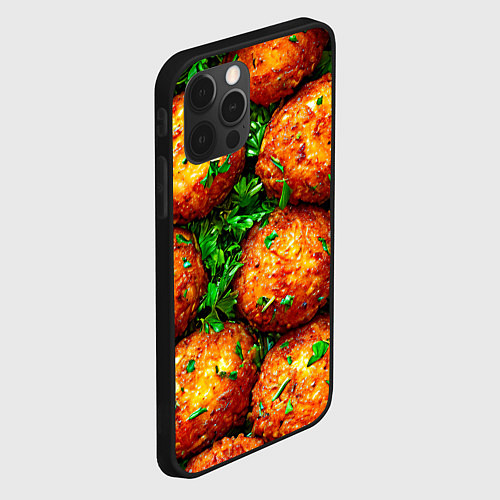 Чехол iPhone 12 Pro Max Котлеты / 3D-Черный – фото 2