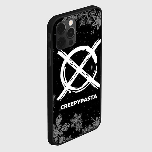 Чехол iPhone 12 Pro Max Снежный CreepyPasta / 3D-Черный – фото 2