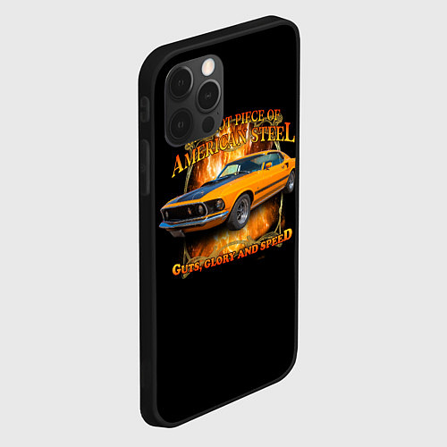 Чехол iPhone 12 Pro Max Форд Мустанг / 3D-Черный – фото 2