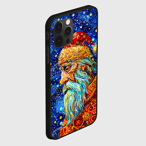 Чехол iPhone 12 Pro Max Santa Claus: pop-art-brut-nouveau pointillism / 3D-Черный – фото 2