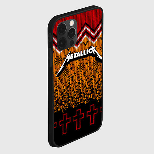 Чехол iPhone 12 Pro Max Metallica christmas ugly sweater / 3D-Черный – фото 2