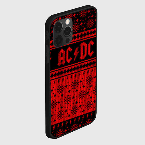 Чехол iPhone 12 Pro Max ACDC christmas sweater / 3D-Черный – фото 2