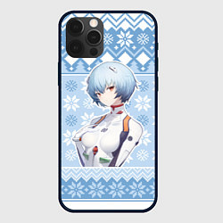 Чехол iPhone 12 Pro Max Rei christmas sweater Evangelion