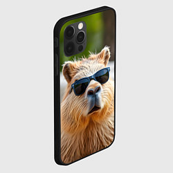 Чехол для iPhone 12 Pro Max Модная капибара в темных очках, цвет: 3D-черный — фото 2