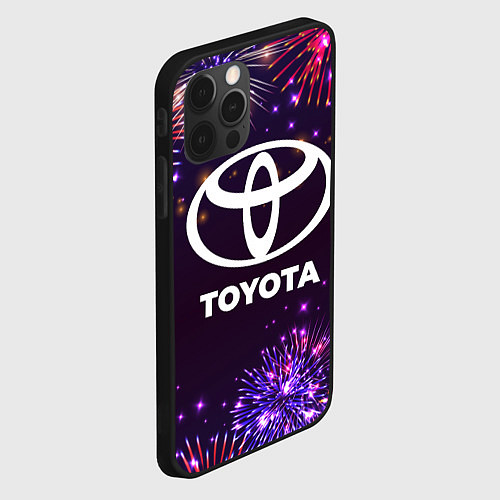 Чехол iPhone 12 Pro Max Праздничный Toyota / 3D-Черный – фото 2