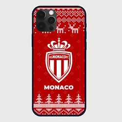 Чехол для iPhone 12 Pro Max Новогодний Monaco с оленями, цвет: 3D-черный