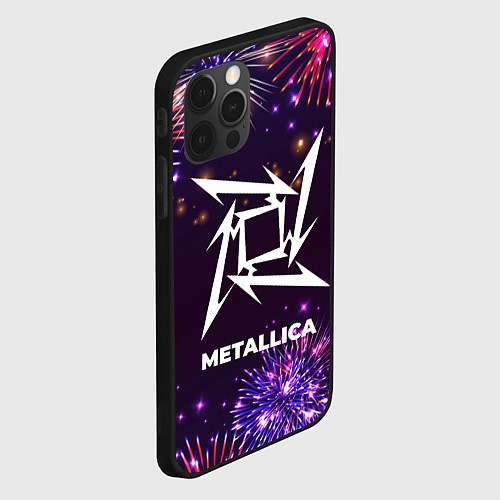Чехол iPhone 12 Pro Max Праздничный Metallica / 3D-Черный – фото 2